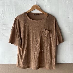 Womens Shein short sleeve classic tee, glitter specks size medium